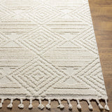 Manyas 3D Bone Area Rug with Tassels