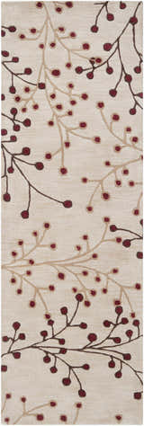 Made to Order Custom Size Beige Burgandy Elsu Area Rug
