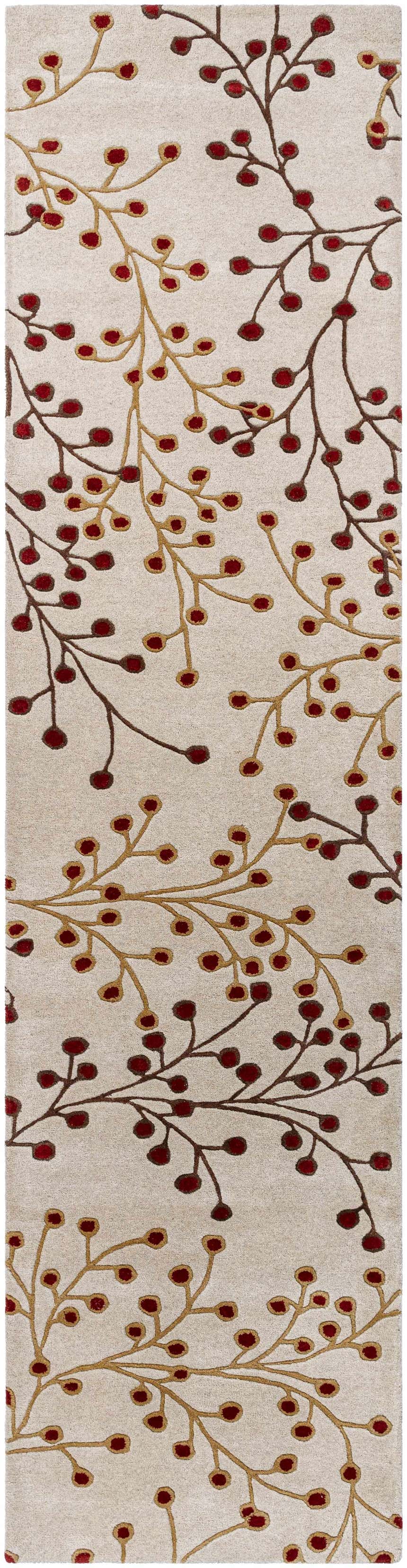 Made to Order Custom Size Beige Burgandy Elsu Area Rug