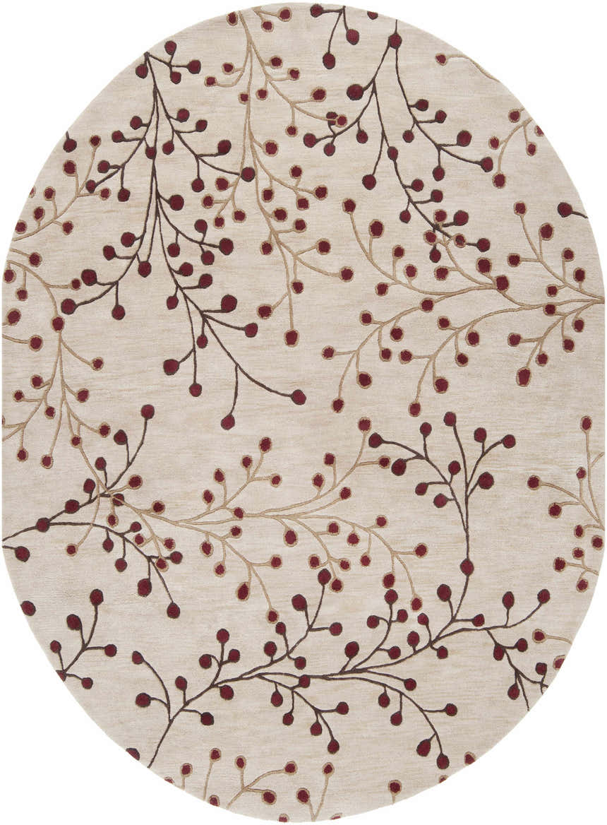 Made to Order Custom Size Beige Burgandy Elsu Area Rug