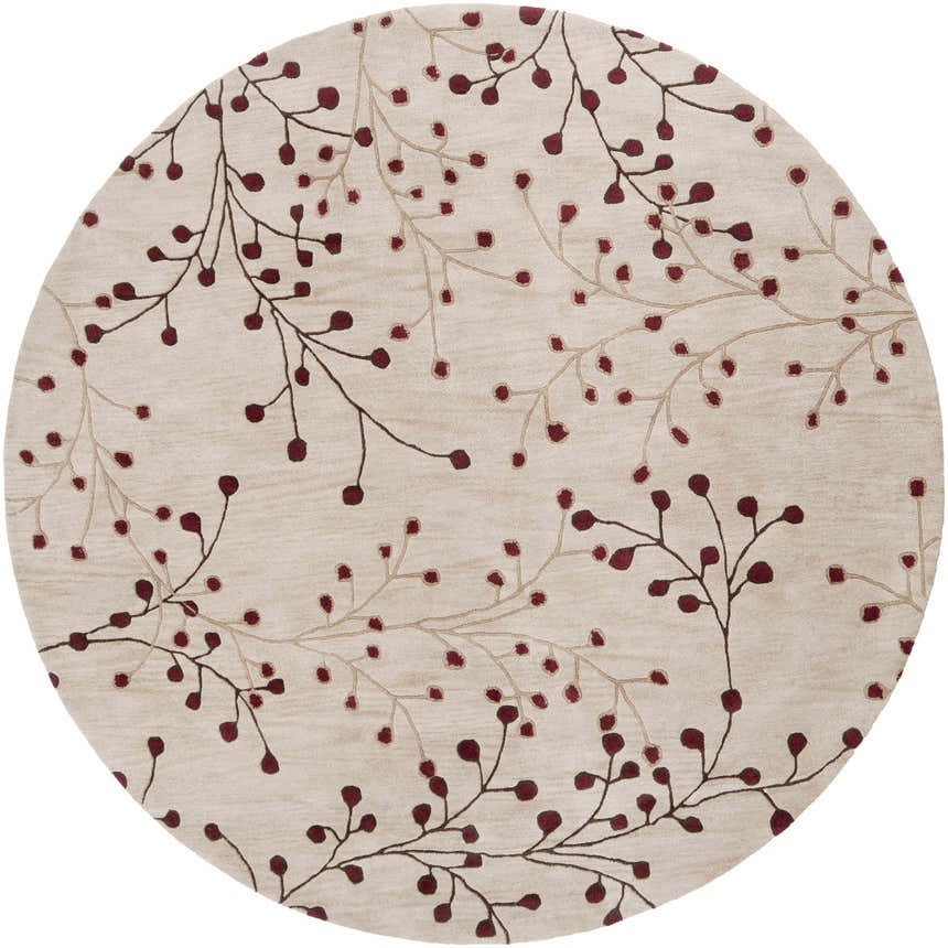 Made to Order Custom Size Beige Burgandy Elsu Area Rug