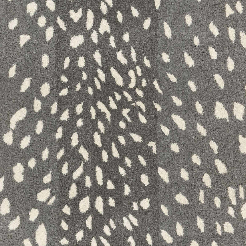 Close-up of the Livabliss Athena ATH-5163 rug. Hand-tufted wool rug in light gray with a cream abstract spot pattern. Swatch