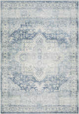 Sample Mauro Navy Medallion Washable Area Rug - Clearance