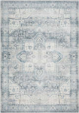 Sample Mauro Blue Medallion Washable Area Rug