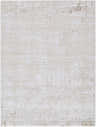 Close-up of Auriel Beige Area Rug. Contemporary style with cream, mustard, and tan distressed pattern. Design-Rectangle-5373