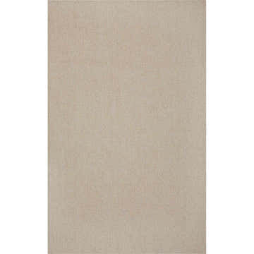 Close-up of the Dalyn Monaco Sisal MC200 Linen Area Rug. Beige wool rug with a subtle herringbone pattern.