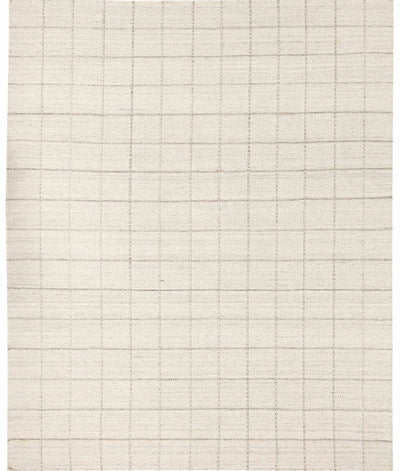 Nissa Cream Checkered Wool Rug