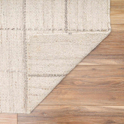 Nissa Cream Checkered Wool Rug