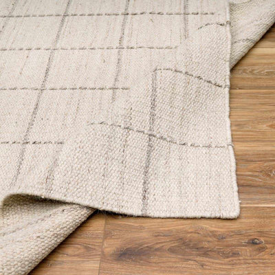 Nissa Cream Checkered Wool Rug