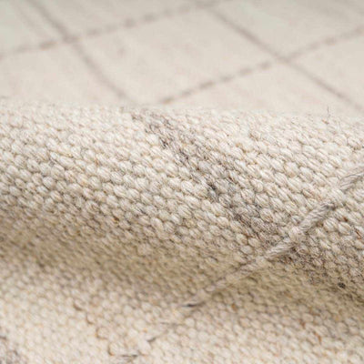 Nissa Cream Checkered Wool Rug