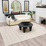 Made to Order Custom Size Nissa Cream Checkered Area Rug