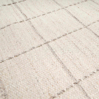 Nissa Cream Checkered Wool Rug