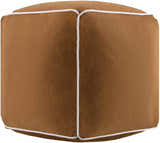 Lusaa Tan Wool Pouf Ottoman