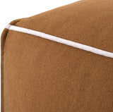 Lusaa Tan Wool Pouf Ottoman