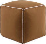 Lusaa Tan Wool Pouf Ottoman