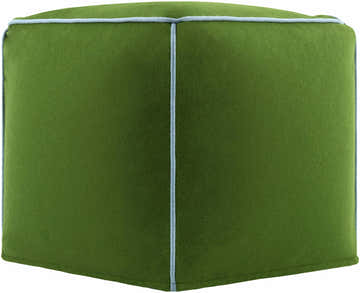 Dudo Green Wool Pouf Ottoman