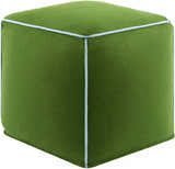 Dudo Green Wool Pouf Ottoman