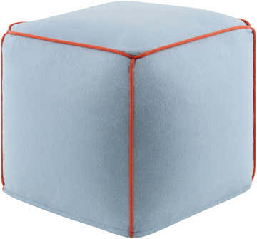 Bevuo Blue Wool Pouf Ottoman