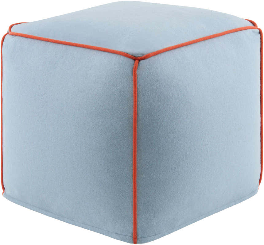 Bevuo Blue Wool Pouf Ottoman