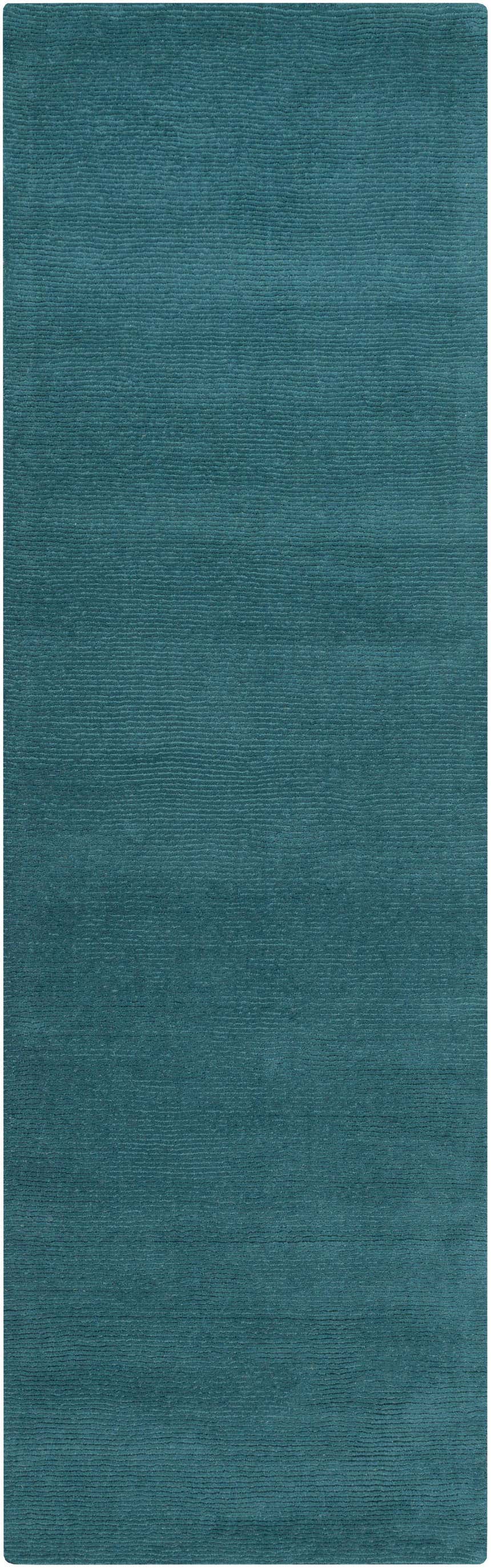 Made to Order Custom Size Brockton Solid Wool Teal Area Rug