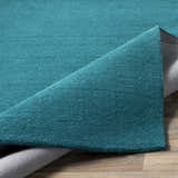 Made to Order Custom Size Brockton Solid Wool Teal Area Rug