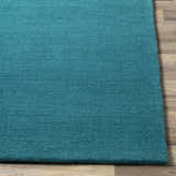 Made to Order Custom Size Brockton Solid Wool Teal Area Rug