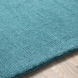 Made to Order Custom Size Brockton Solid Wool Teal Area Rug