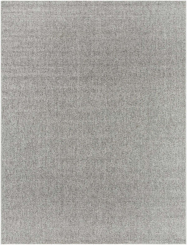 Close-up of the Birdie Outdoor Machine Woven Becki Owens x LIVABLISS BORD-2302 Area Rug, showing beige and gray woven texture. Design-Rectangle-7810