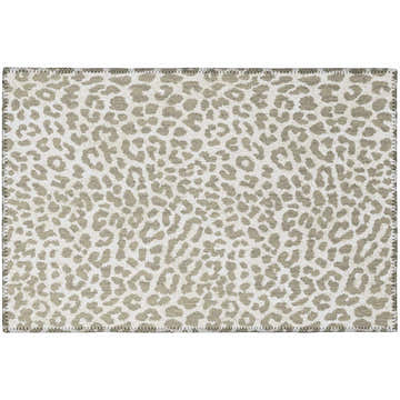 Dalyn Mali ML2 Stone Washable Area Rug with a chestnut and ivory leopard print design.