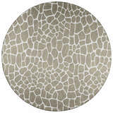 Round Dalyn Mali ML4 Stone Washable Area Rug with a chestnut and ivory giraffe print pattern.