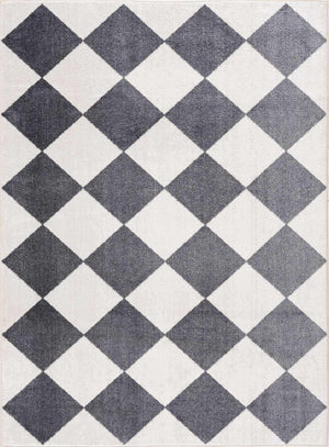 Ulric Gray Diamond Washable Area Rug