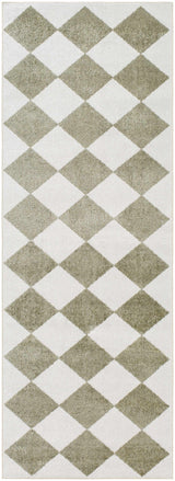 Ulric Green Diamond Washable Area Rug