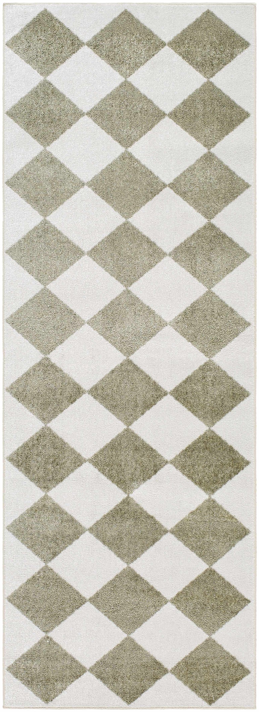 Ulric Green Diamond Washable Area Rug
