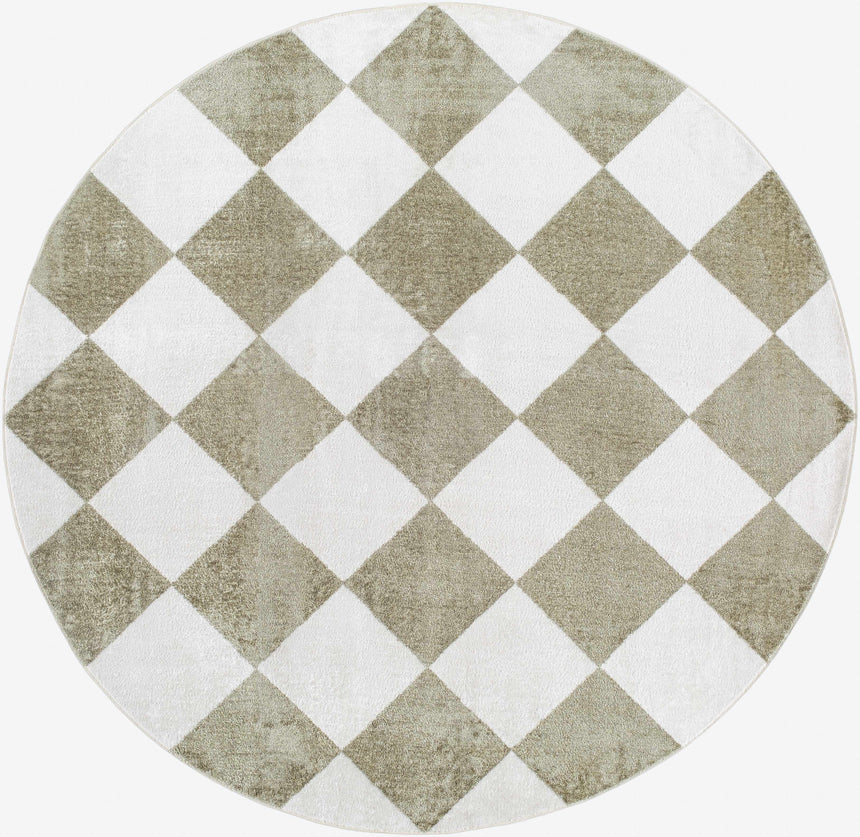 Ulric Green Diamond Washable Area Rug