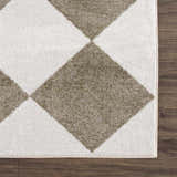 Sample Ulric Green Diamond Washable Area Rug