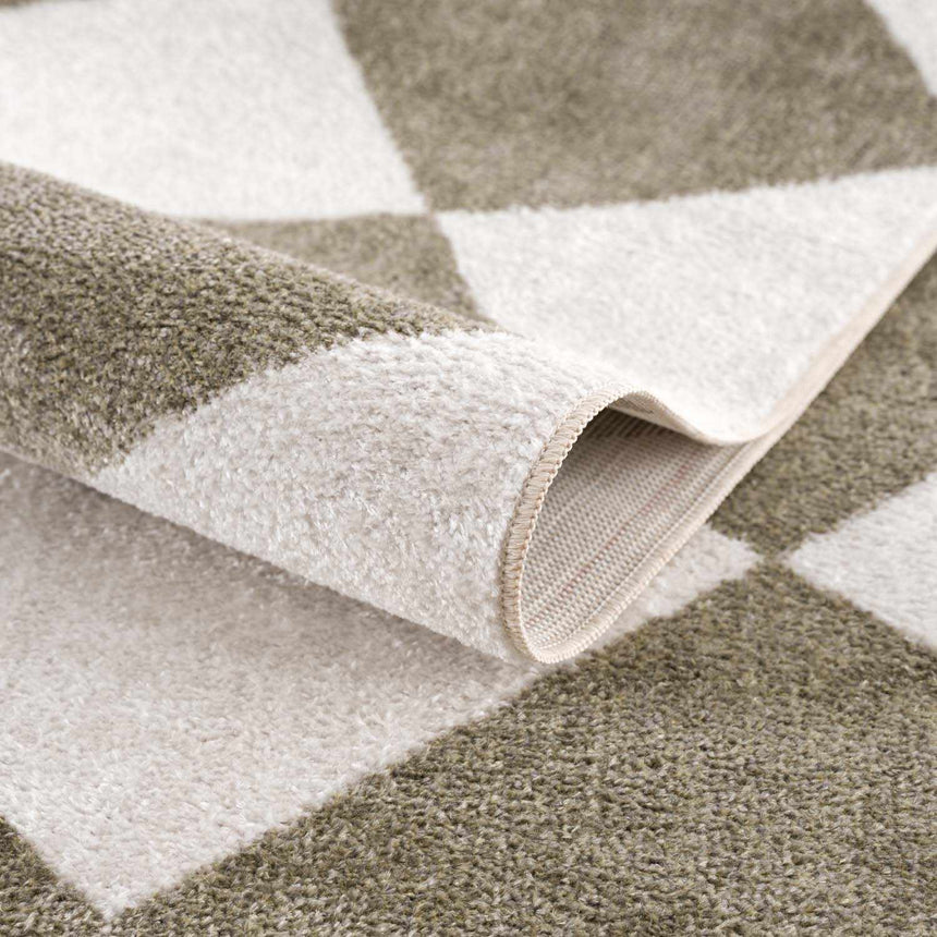 Ulric Green Diamond Washable Area Rug