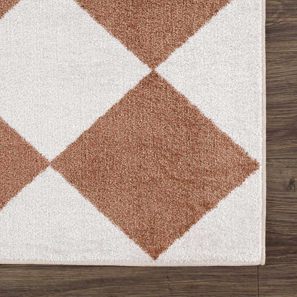 Sample Ulric Chestnut Diamond Washable Area Rug