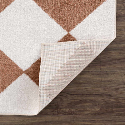 Ulric Brown Diamond Washable Area Rug