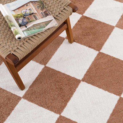 Ulric Brown Diamond Washable Area Rug