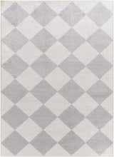 Sample Ulric Light Gray Diamond Washable Area Rug