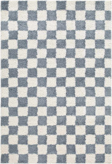 Gridline Gray & Ivory Checkered Area Rug