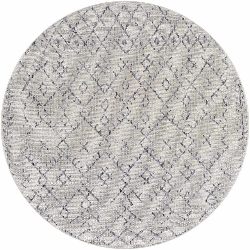 Maunawili Blue Detailed Gray Rug - Clearance