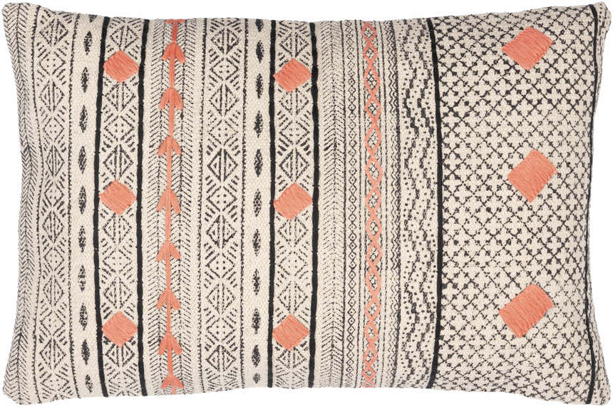 Moosic Beige Geometric Lumbar Pillow - Clearance