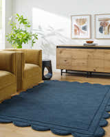 Made to Order Custom Size Uhuro Blue Geometric Area Rug