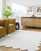 Made to Order Custom Size Uhuro White Geometric Area Rug