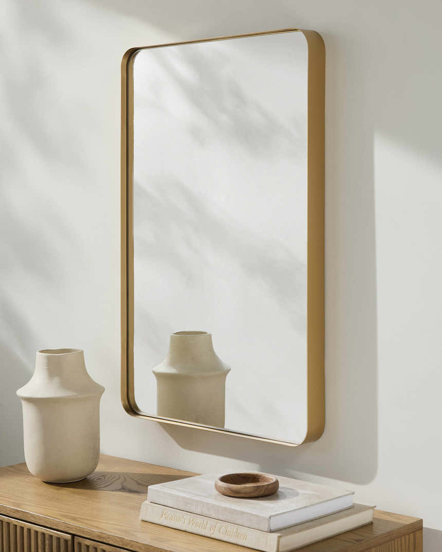 Tubii Gold Mirror with Iron Base