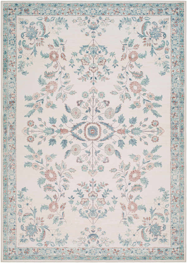 Sample Meyly Pink & Green Washable Area Rug