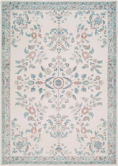 Sample Meyly Pink & Green Washable Area Rug