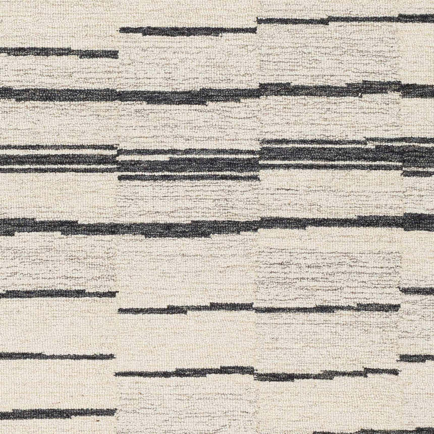 Sample Moorebank Black Striped Wool Rug