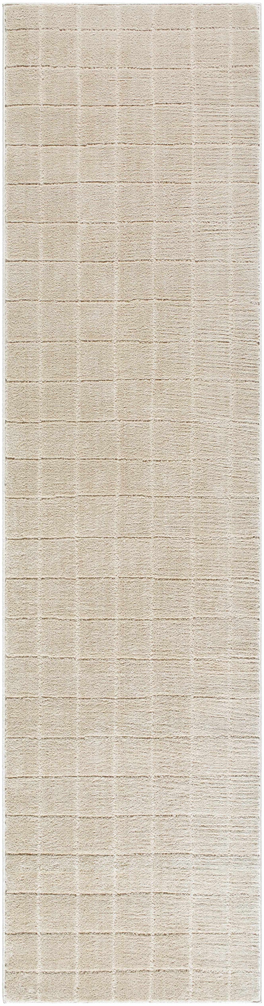 Cascade Checkered Beige Area Rug